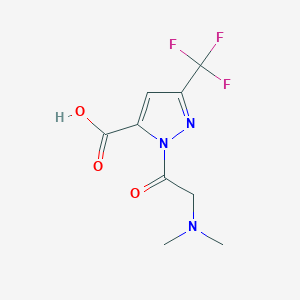 molecular formula C9H10F3N3O3 B1530594 1-(N,N-二甲基甘氨酰)-3-(三氟甲基)-1H-吡唑-5-羧酸 CAS No. 1379811-72-9