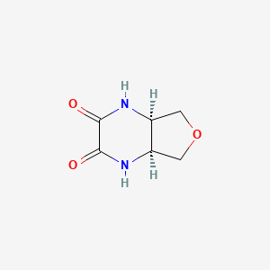 molecular formula C6H8N2O3 B15305966 rac-(4aR,7aS)-octahydrofuro[3,4-b]pyrazine-2,3-dione, cis 