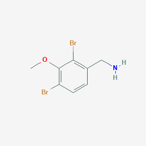 molecular formula C8H9Br2NO B15305968 (2,4-Dibromo-3-methoxyphenyl)methanamine 