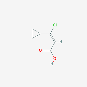 molecular formula C6H7ClO2 B1530597 (2E)-3-氯-3-环丙基丙-2-烯酸 CAS No. 1563860-65-0
