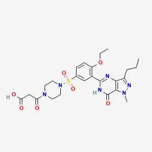 3-[4-(4-ethoxy-3-{1-methyl-7-oxo-3-propyl-1H,6H,7H-pyrazolo[4,3-d]pyrimidin-5-yl}benzenesulfonyl)piperazin-1-yl]-3-oxopropanoic acid