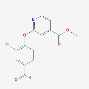 B1530602 Methyl 2-(2-chloro-4-formylphenoxy)isonicotinate CAS No. 1415719-34-4