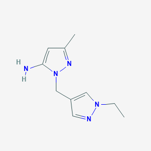 molecular formula C10H15N5 B1530603 1-[(1-乙基-1H-吡唑-4-基)甲基]-3-甲基-1H-吡唑-5-胺 CAS No. 1415719-24-2
