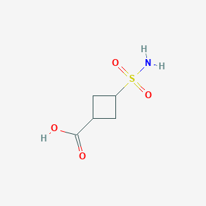 molecular formula C5H9NO4S B15306057 3-sulfamoylcyclobutane-1-carboxylic acid, Mixture of diastereomers 