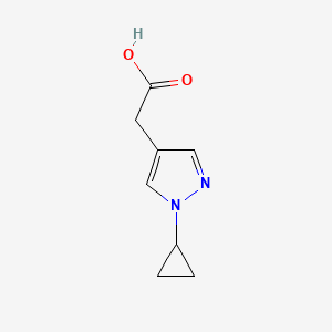 molecular formula C8H10N2O2 B15306060 2-(1-cyclopropyl-1H-pyrazol-4-yl)acetic acid 