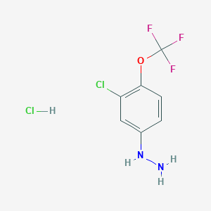 molecular formula C7H7Cl2F3N2O B15306074 [3-Chloro-4-(trifluoromethoxy)phenyl]hydrazinehydrochloride 