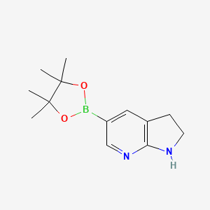 molecular formula C13H19BN2O2 B1530609 5-(4,4,5,5-四甲基-1,3,2-二氧杂硼环己烷-2-基)-2,3-二氢-1H-吡咯并[2,3-b]吡啶 CAS No. 1393824-35-5