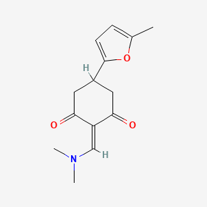 molecular formula C14H17NO3 B1530612 2-[(二甲氨基)亚甲基]-5-(5-甲基-2-呋喃基)环己烷-1,3-二酮 CAS No. 1428139-36-9