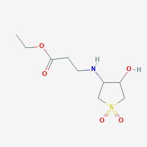 molecular formula C9H17NO5S B15306157 Ethyl 3-((4-hydroxy-1,1-dioxidotetrahydrothiophen-3-yl)amino)propanoate 