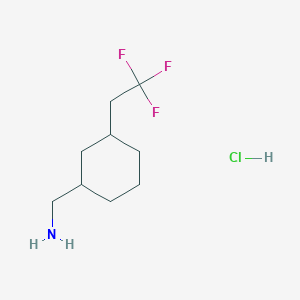 molecular formula C9H17ClF3N B15306243 1-[3-(2,2,2-trifluoroethyl)cyclohexyl]methanaminehydrochloride,Mixtureofdiastereomers 