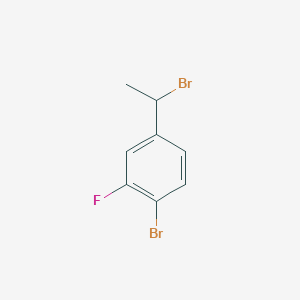 molecular formula C8H7Br2F B15306249 1-Bromo-4-(1-bromoethyl)-2-fluorobenzene 