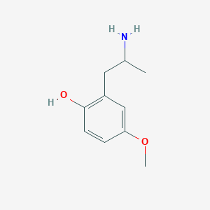 molecular formula C10H15NO2 B15306325 2-(2-Aminopropyl)-4-methoxyphenol 