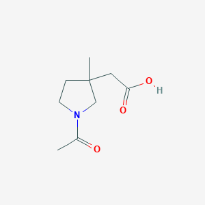 molecular formula C9H15NO3 B15306359 2-(1-Acetyl-3-methylpyrrolidin-3-yl)acetic acid 