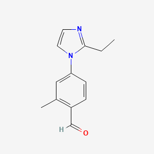 molecular formula C13H14N2O B15306368 4-(2-Ethyl-1h-imidazol-1-yl)-2-methylbenzaldehyde 