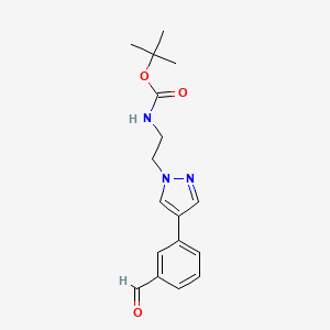 tert-butyl N-{2-[4-(3-formylphenyl)-1H-pyrazol-1-yl]ethyl}carbamate