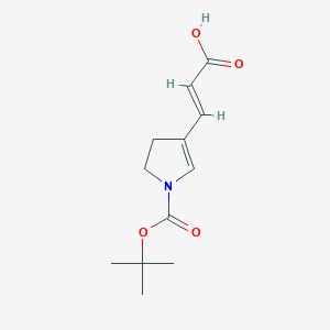 molecular formula C12H17NO4 B15306442 (2E)-3-{1-[(tert-butoxy)carbonyl]-4,5-dihydro-1H-pyrrol-3-yl}prop-2-enoic acid 