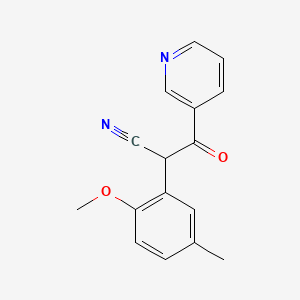 molecular formula C16H14N2O2 B15306526 2-(2-Methoxy-5-methylphenyl)-3-oxo-3-(pyridin-3-yl)propanenitrile 