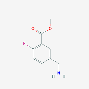 molecular formula C9H10FNO2 B15306535 Methyl 5-(aminomethyl)-2-fluorobenzoate 