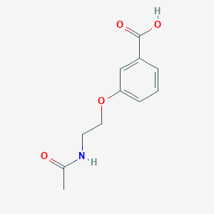 molecular formula C11H13NO4 B15306569 3-(2-Acetamidoethoxy)benzoic acid 