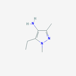 molecular formula C7H13N3 B1530657 5-ethyl-1,3-dimethyl-1H-pyrazol-4-amine CAS No. 1542778-32-4