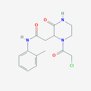 molecular formula C15H18ClN3O3 B1530658 2-[1-(chloroacetyl)-3-oxopiperazin-2-yl]-N-(2-methylphenyl)acetamide CAS No. 1379811-26-3