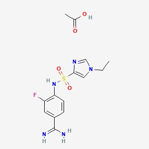 4-(1-ethyl-1H-imidazole-4-sulfonamido)-3-fluorobenzene-1-carboximidamide,aceticacid