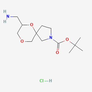 molecular formula C13H25ClN2O4 B15306606 Tert-butyl 7-(aminomethyl)-6,9-dioxa-2-azaspiro[4.5]decane-2-carboxylate hydrochloride 