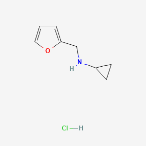 molecular formula C8H12ClNO B15306610 N-[(furan-2-yl)methyl]cyclopropanaminehydrochloride 