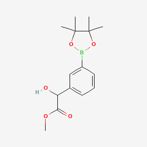 molecular formula C15H21BO5 B15306648 Methyl 2-hydroxy-2-(3-(4,4,5,5-tetramethyl-1,3,2-dioxaborolan-2-YL)phenyl)acetate 