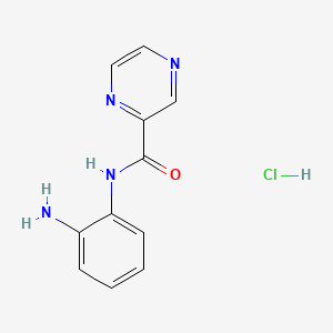 molecular formula C11H11ClN4O B15306657 N-(2-aminophenyl)pyrazine-2-carboxamide hydrochloride 