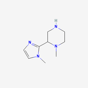 molecular formula C9H16N4 B1530666 1-甲基-2-(1-甲基-1H-咪唑-2-基)哌嗪 CAS No. 1369243-65-1