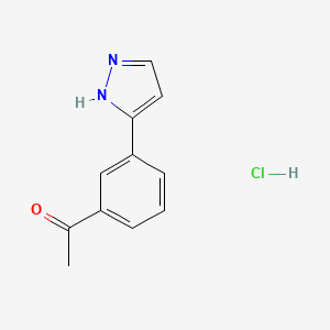 1-[3-(1H-pyrazol-3-yl)phenyl]ethan-1-one hydrochloride