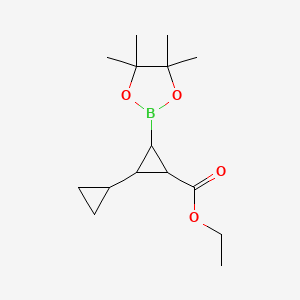 Ethyl 2-cyclopropyl-3-(tetramethyl-1,3,2-dioxaborolan-2-yl)cyclopropane-1-carboxylate