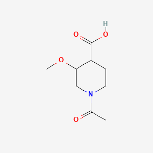 molecular formula C9H15NO4 B15306694 1-Acetyl-3-methoxypiperidine-4-carboxylic acid 