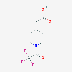 molecular formula C9H12F3NO3 B15306695 2-(1-(2,2,2-Trifluoroacetyl)piperidin-4-yl)acetic acid 