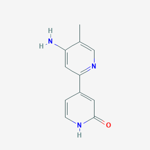 molecular formula C11H11N3O B15306704 4-Amino-5-methyl-[2,4'-bipyridin]-2'-ol 