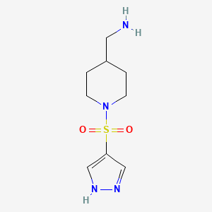 [1-(1H-pyrazole-4-sulfonyl)piperidin-4-yl]methanamine