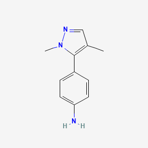 molecular formula C11H13N3 B1530672 4-(1,4-二甲基-1H-吡唑-5-基)苯胺 CAS No. 1541862-50-3