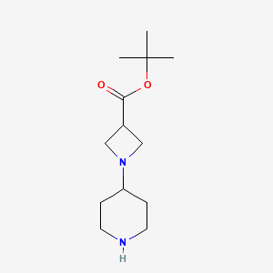 molecular formula C13H24N2O2 B15306787 tert-Butyl 1-(piperidin-4-yl)azetidine-3-carboxylate 