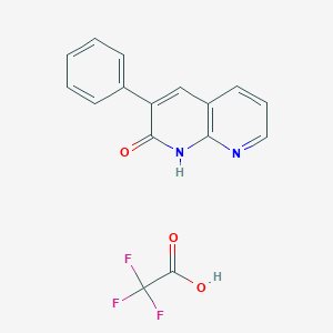 molecular formula C16H11F3N2O3 B15306803 3-Phenyl-1,2-dihydro-1,8-naphthyridin-2-one,trifluoroaceticacid 