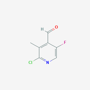 molecular formula C7H5ClFNO B15306807 2-Chloro-5-fluoro-3-methylpyridine-4-carbaldehyde 