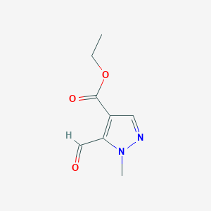 molecular formula C8H10N2O3 B1530683 ethyl 5-formyl-1-methyl-1H-pyrazole-4-carboxylate CAS No. 40995-41-3