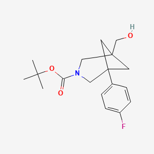 molecular formula C18H24FNO3 B15306832 Tert-butyl 1-(4-fluorophenyl)-5-(hydroxymethyl)-3-azabicyclo[3.1.1]heptane-3-carboxylate 