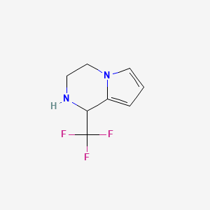 molecular formula C8H9F3N2 B15306834 1-(trifluoromethyl)-1H,2H,3H,4H-pyrrolo[1,2-a]pyrazine 