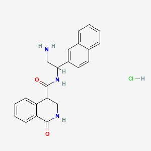 molecular formula C22H22ClN3O2 B15306898 N-[2-amino-1-(naphthalen-2-yl)ethyl]-1-oxo-1,2,3,4-tetrahydroisoquinoline-4-carboxamide hydrochloride 