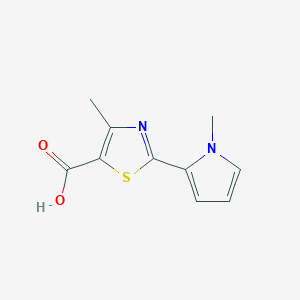 molecular formula C10H10N2O2S B1530692 4-methyl-2-(1-methyl-1H-pyrrol-2-yl)thiazole-5-carboxylic acid CAS No. 1540939-62-5