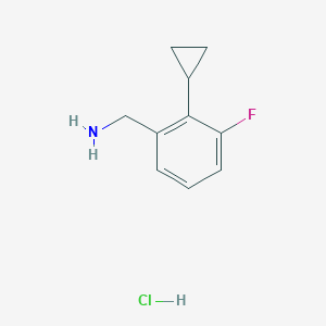 molecular formula C10H13ClFN B15307024 1-(2-Cyclopropyl-3-fluorophenyl)methanamine hydrochloride 