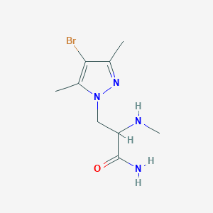 molecular formula C9H15BrN4O B15307056 3-(4-Bromo-3,5-dimethyl-1h-pyrazol-1-yl)-2-(methylamino)propanamide 