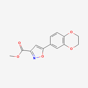 molecular formula C13H11NO5 B1530709 Methyl 5-(2,3-dihydrobenzo[b][1,4]dioxin-7-yl)isoxazole-3-carboxylate CAS No. 925004-56-4