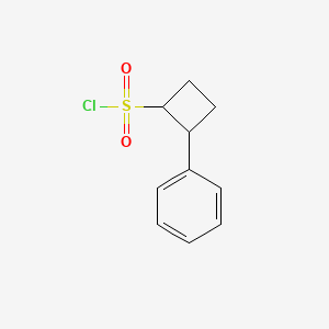 molecular formula C10H11ClO2S B15307092 2-Phenylcyclobutane-1-sulfonyl chloride 